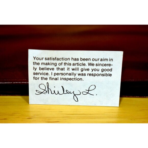 VTG Amity Bifold Wallet Billfold Cowhide Marble Brown Leather w Inspection Card - Picture 6 of 6